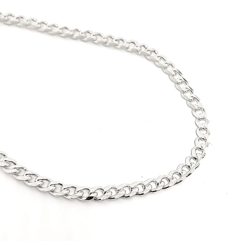 Cadena Grumet Mediana 60cm Plata Fina 925-1