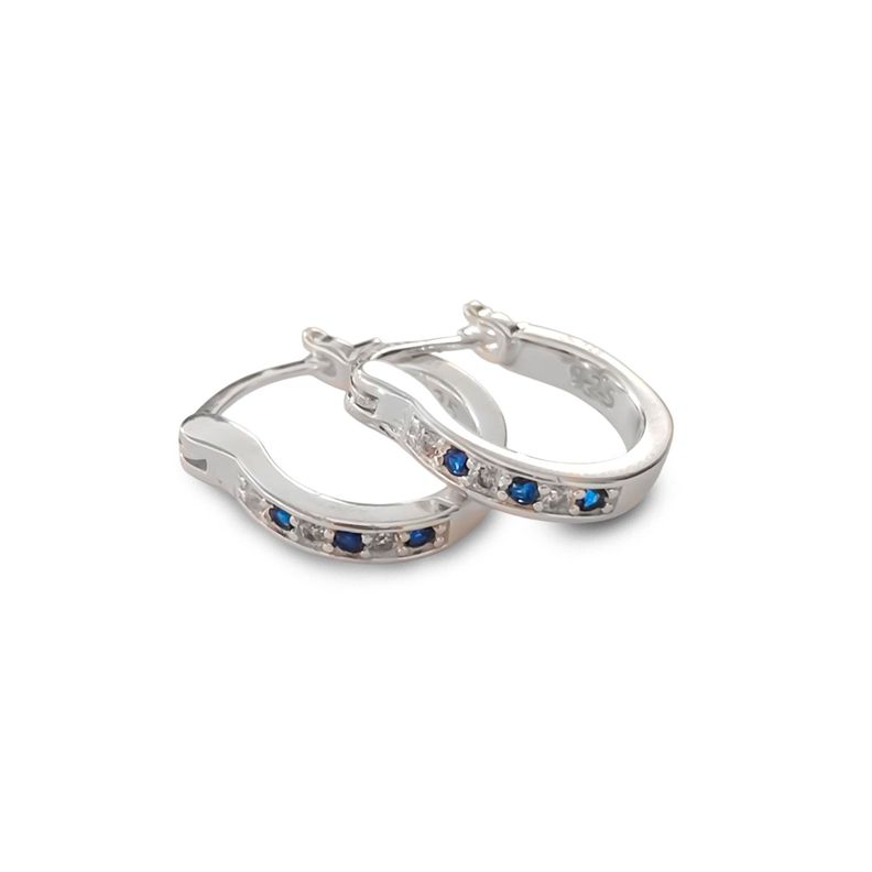Aros Argolla Romina Circón 13mm Plata Fina 925-0