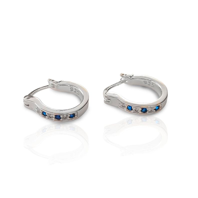 Aros Argolla Romina Circón 13mm Plata Fina 925-1