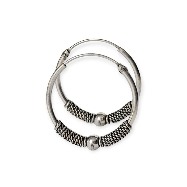 Aros Argolla Mariam 18mm Plata Fina 925 Envejecida-0