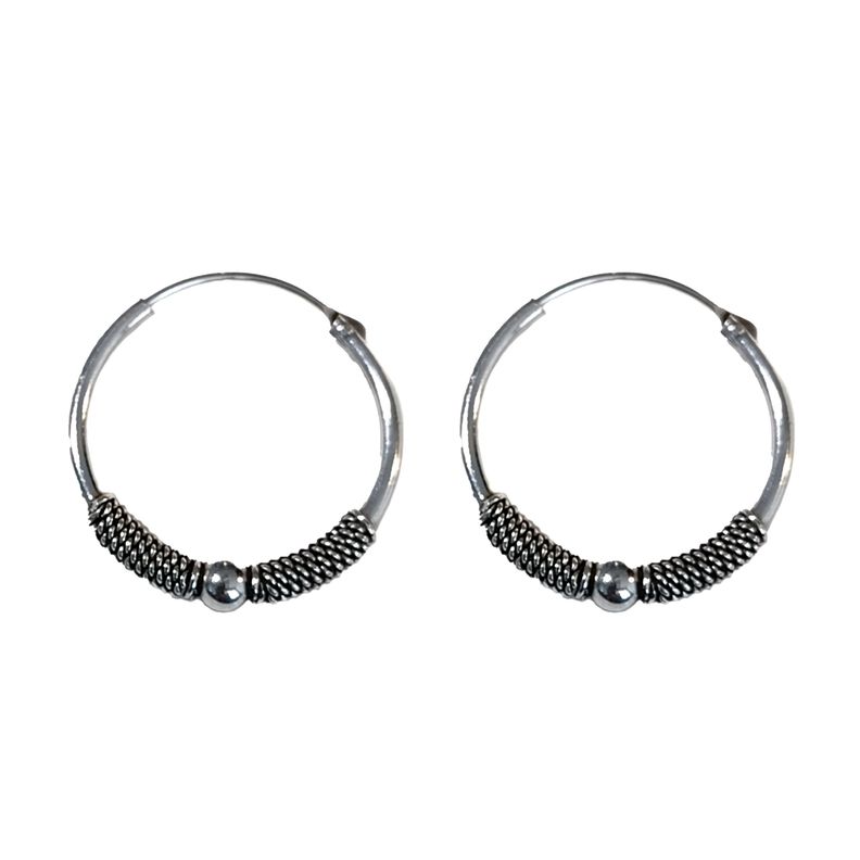 Aros Argolla Mariam 18mm Plata Fina 925 Envejecida-1