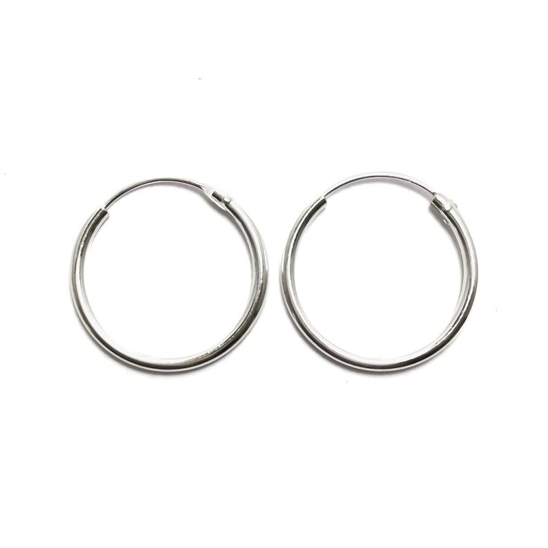 Aros Argolla 18mm Plata Fina 925-0