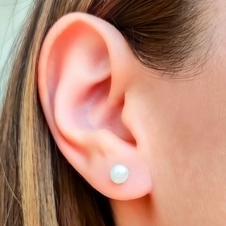 Aros Perla De Río Pequeño 5mm Plata Fina 925-1