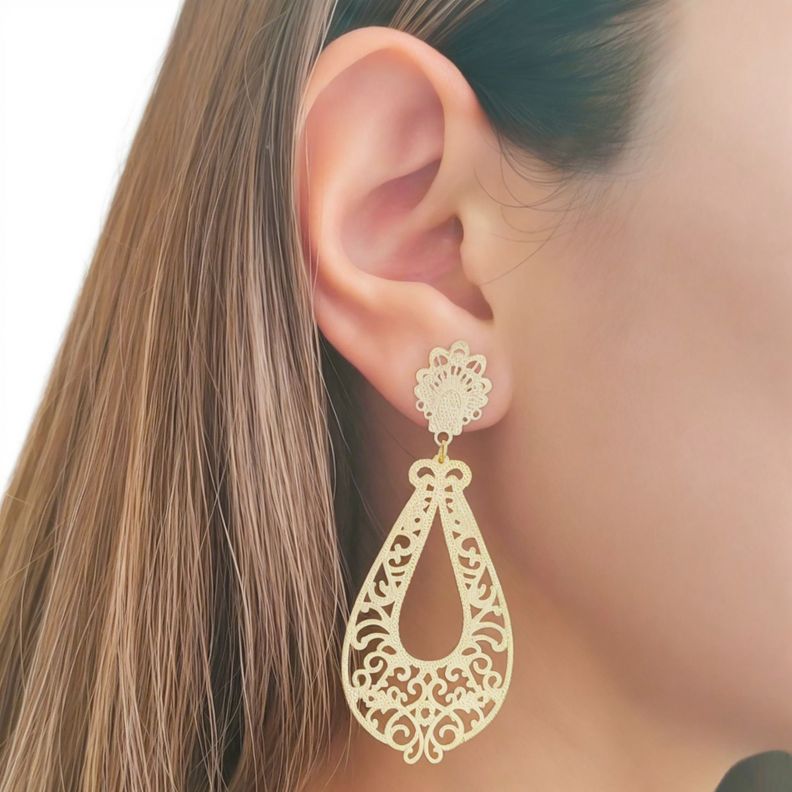 Aros Claudia Gota Calada Enchapado Oro 18K-2