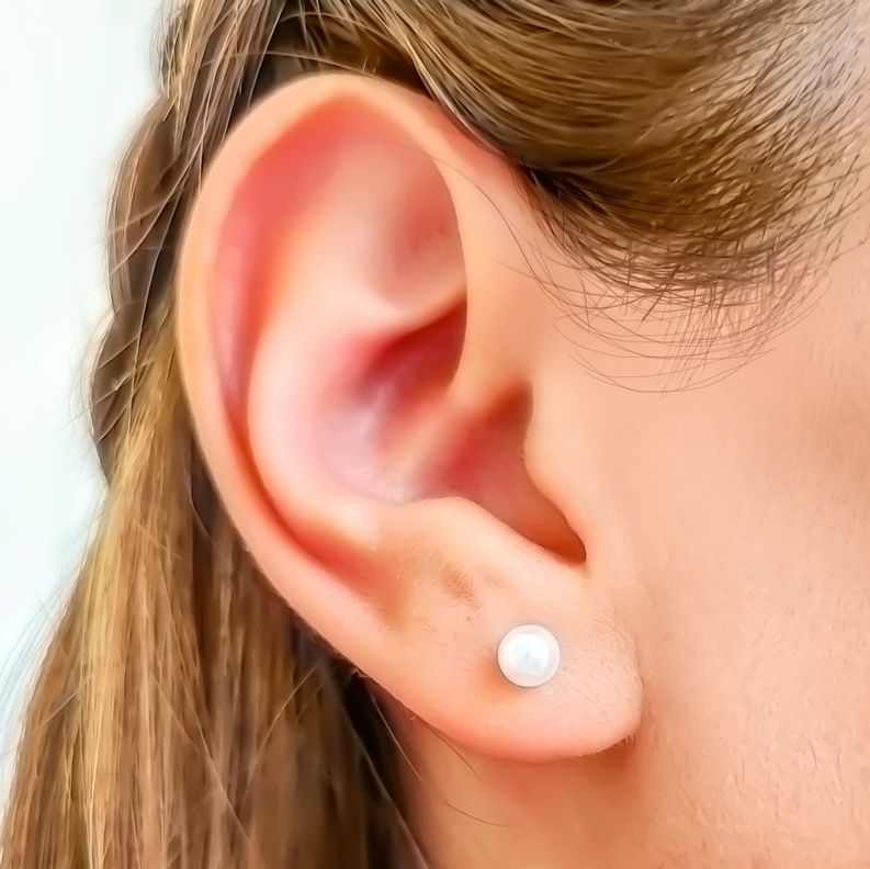 Aros Abridores Bebé Perla Cultivada 4mm Oro 18K-0