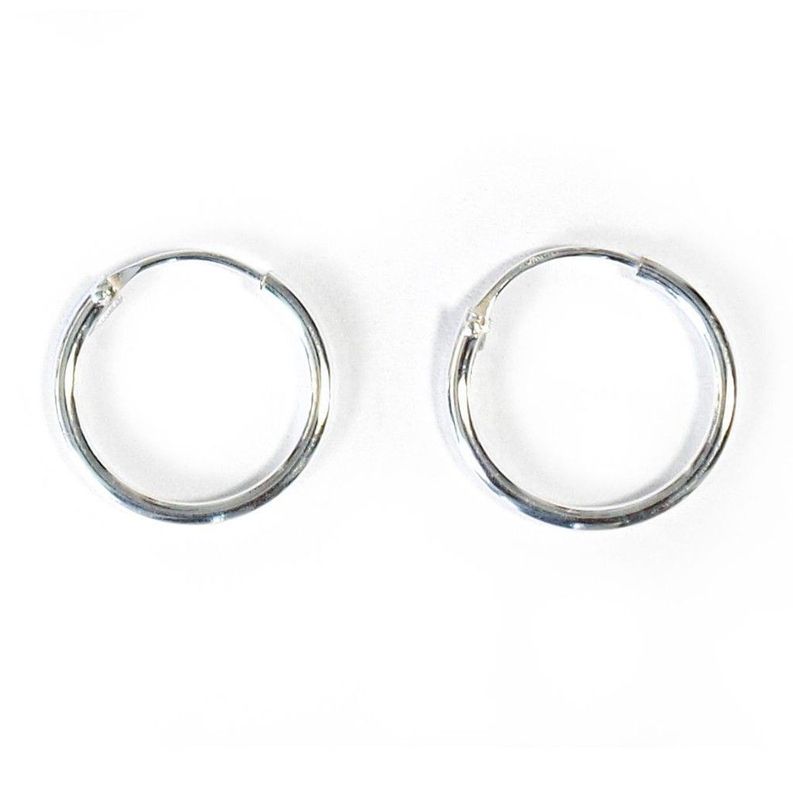 Aros Argolla 14mm Plata Fina 925-0