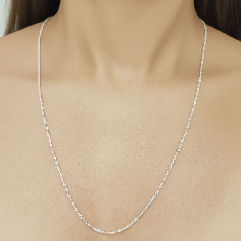 Cadena Singapur 60cm Plata Fina 925-2