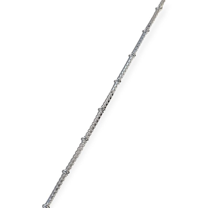 Tobillera Cadena Veneciana Donuts Mini Plata Fina 925-1
