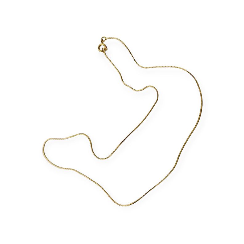 Cadena Cuadrada Brillante Enchapado Oro 18K 45cm-1