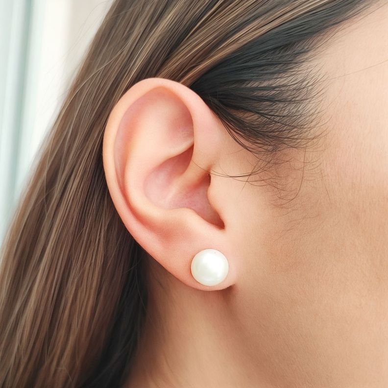 Aros Perla De Río 10mm Plata Fina 925-1