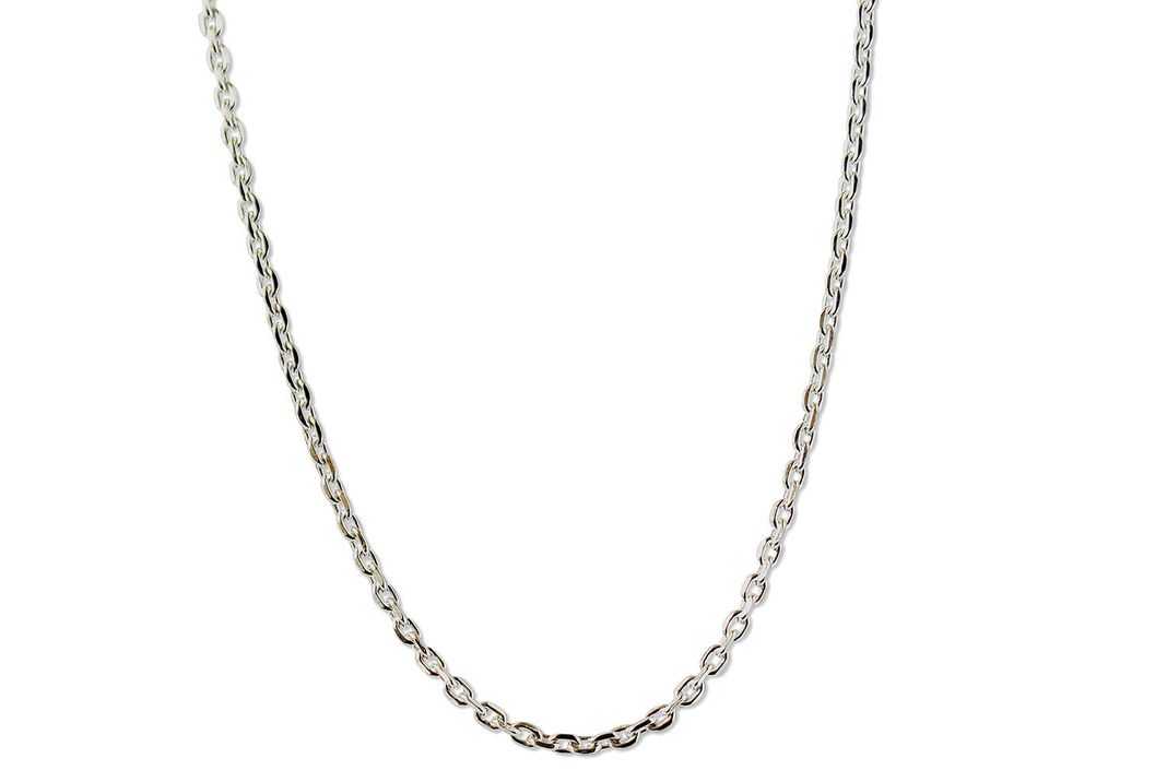 Cadena Eslabón Limada 60cm Plata Fina 925 -0
