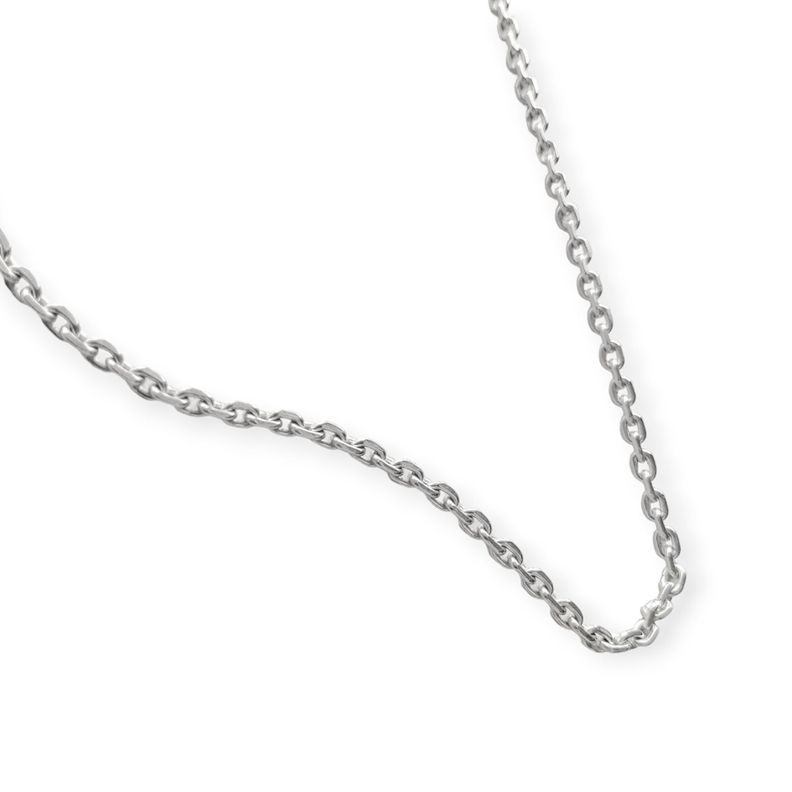 Cadena Eslabón Limada 60cm Plata Fina 925 -1