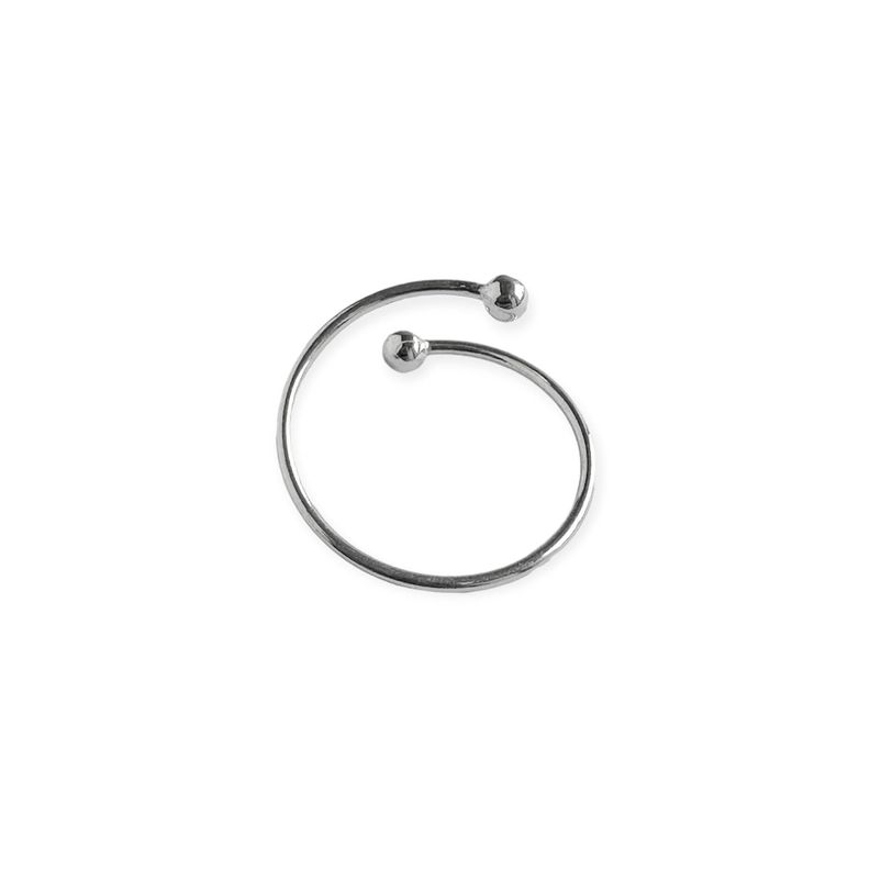 Anillo 2 Bolitas Adaptable Plata Fina 925-2