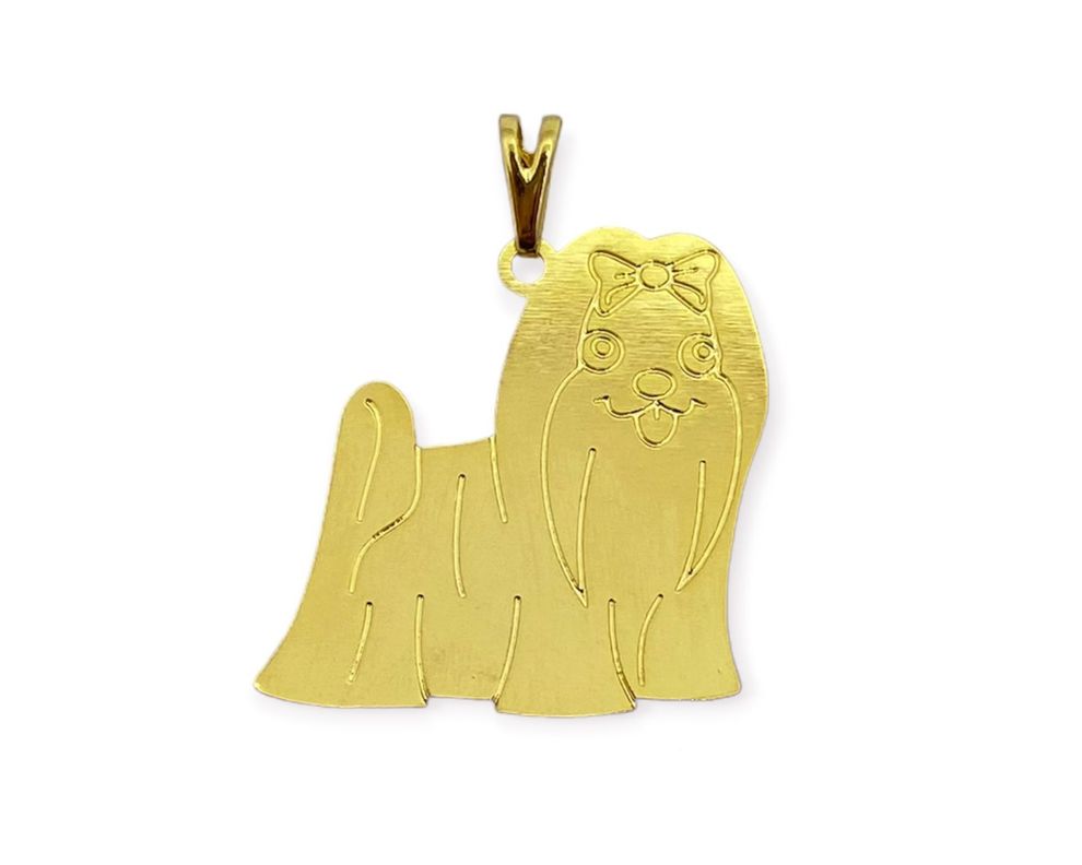Colgante Perro Maltes Enchapado Oro 18K