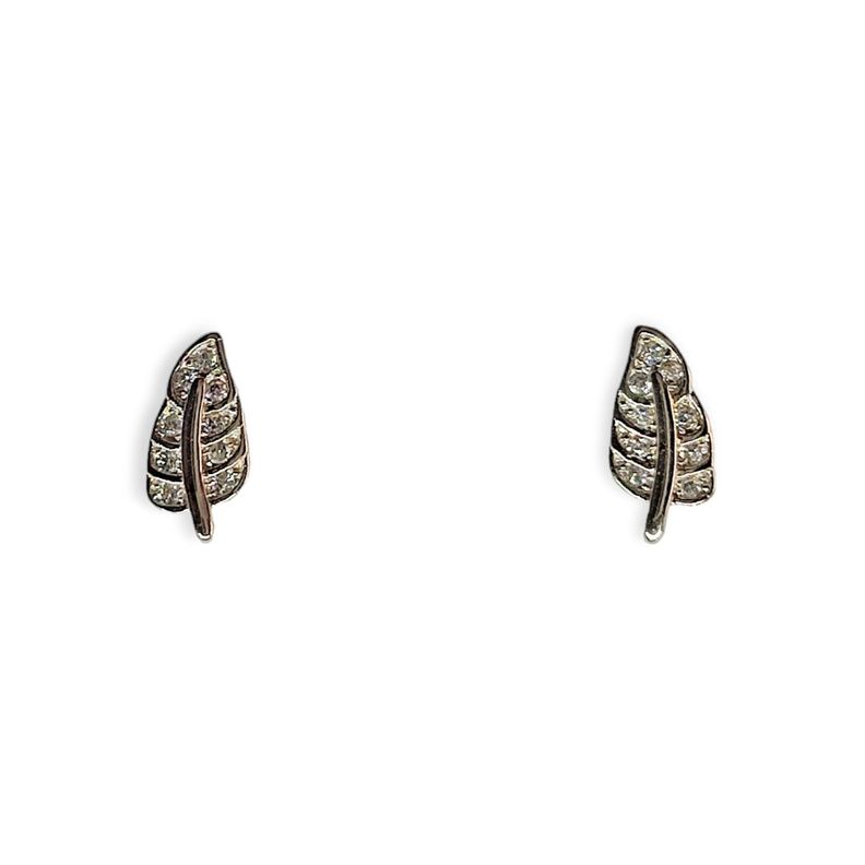 Aros Hoja Mini Circones Plata Fina 925 Baño Rodio-0