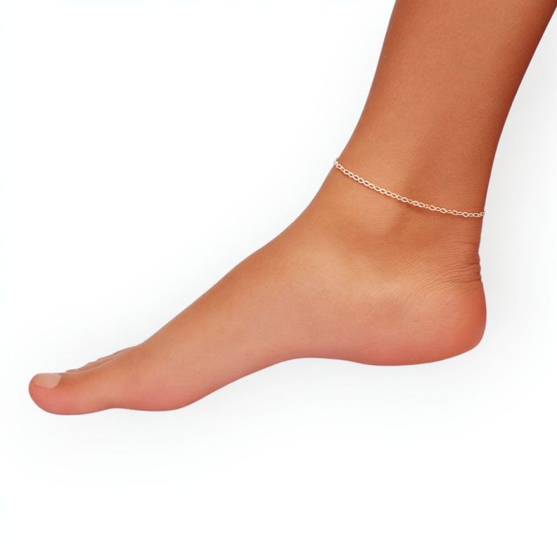 Tobillera Rombo Plata Fina 925-2