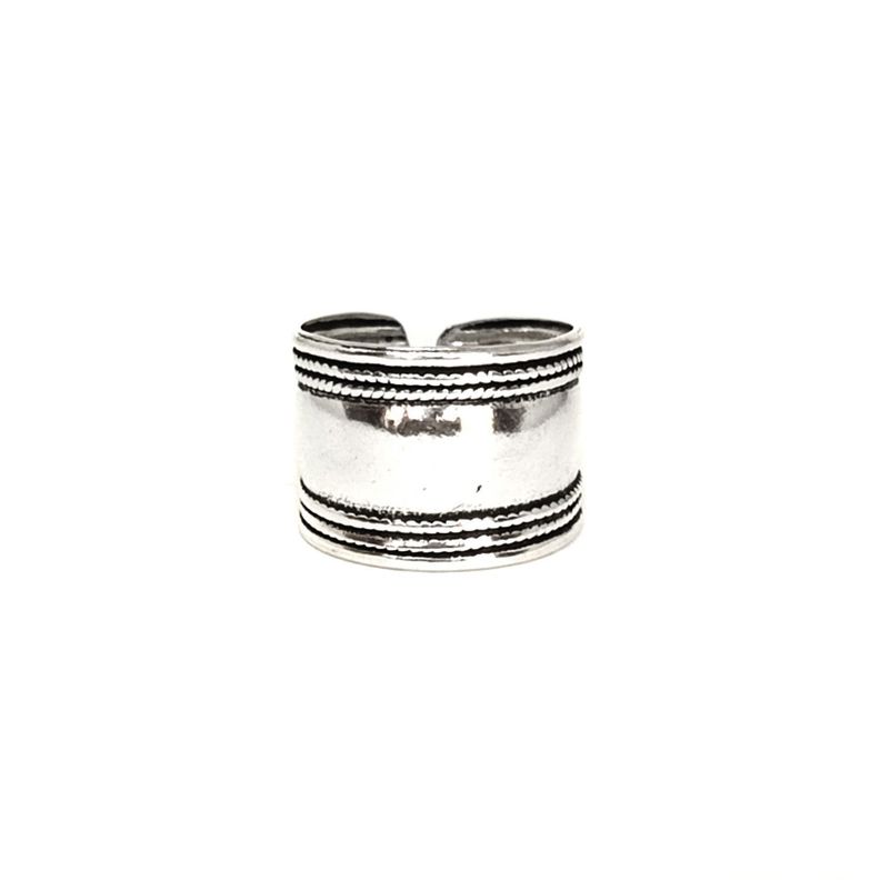 Anillo Liso Ancho Plata Fina 925 envejecida-0