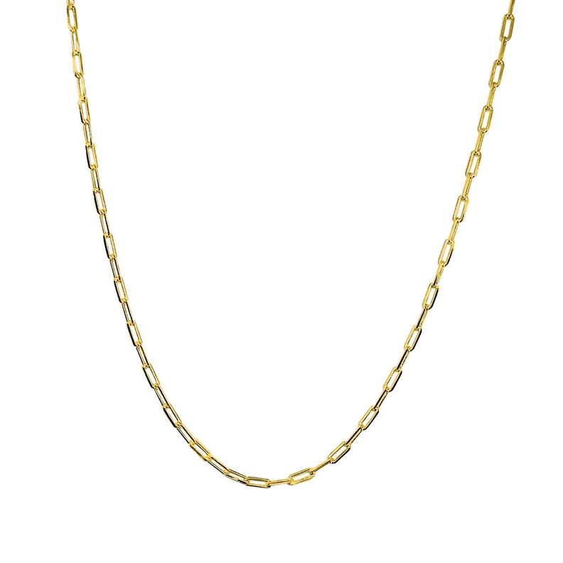Cadena Eslabón Alargado 40cm Enchapado Oro 18K-0