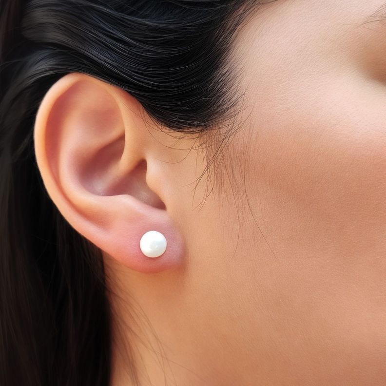 Aros Perla De Río 7mm Plata Fina 925-1