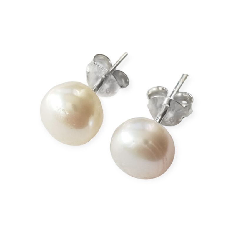 Aros Perla De Río 7mm Plata Fina 925-0