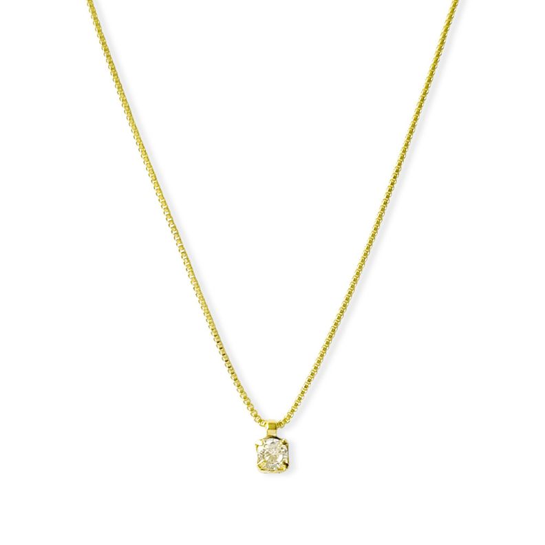 Collar Punto De Luz 3mm Cuadrado Enchapado Oro 18K-0