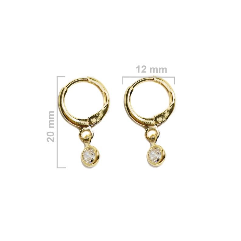 Aros Argolla Circón Blanco Enchapado Oro 18K-1