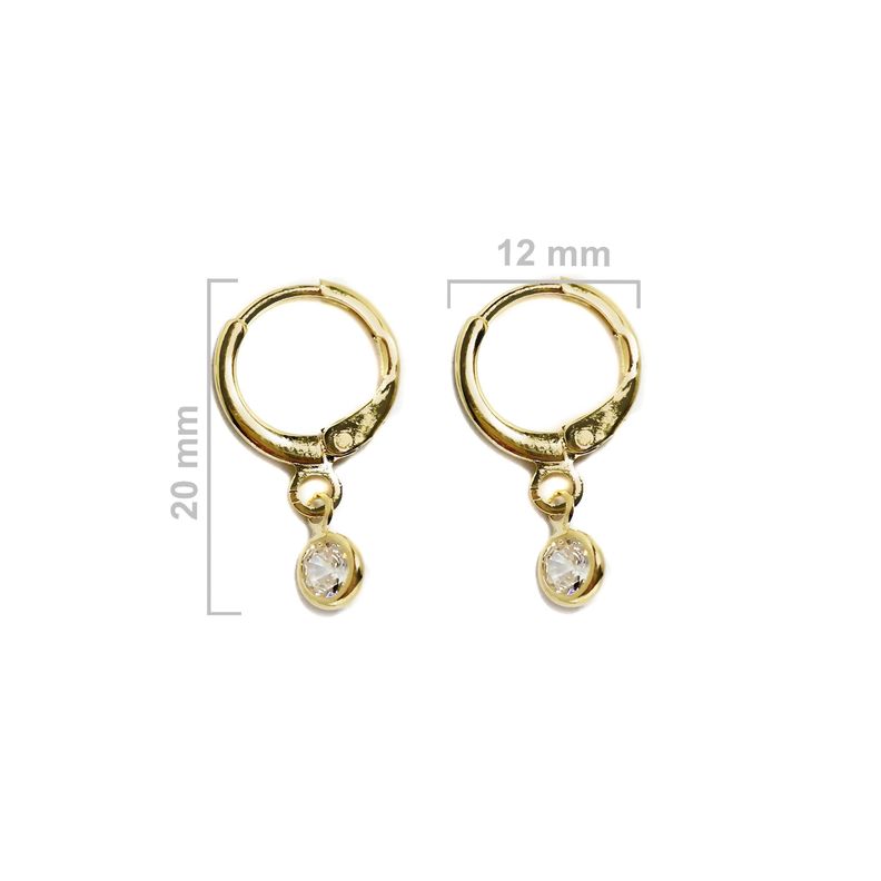 Aros Argolla Circón Blanco Enchapado Oro 18K-2