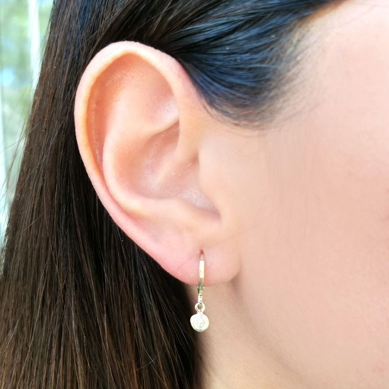Aros Argolla Circón Blanco Enchapado Oro 18K-3