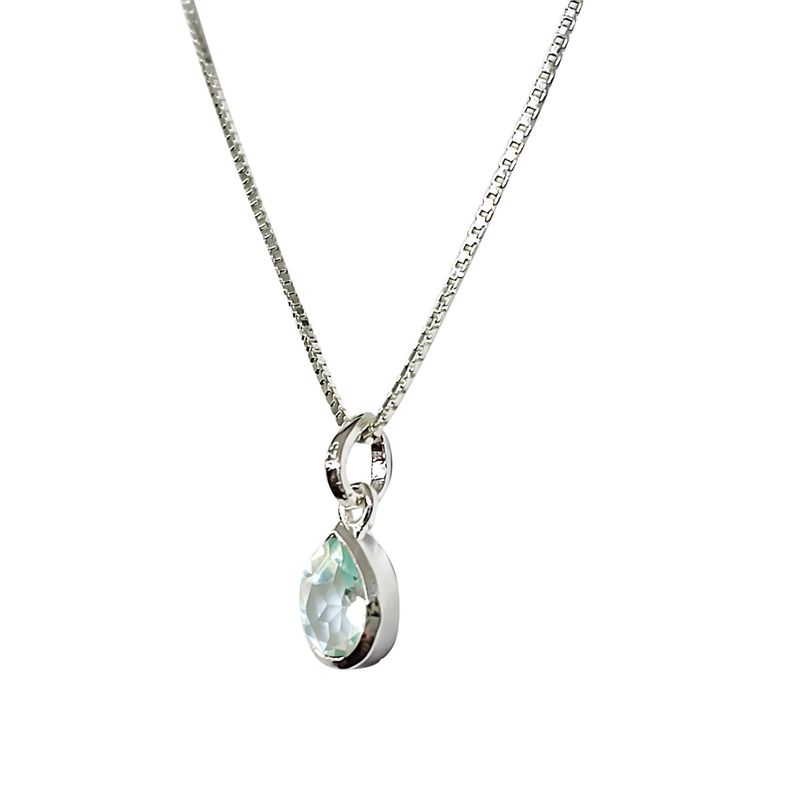 Collar Meena Gota Topacio Celeste Plata Fina 925-1
