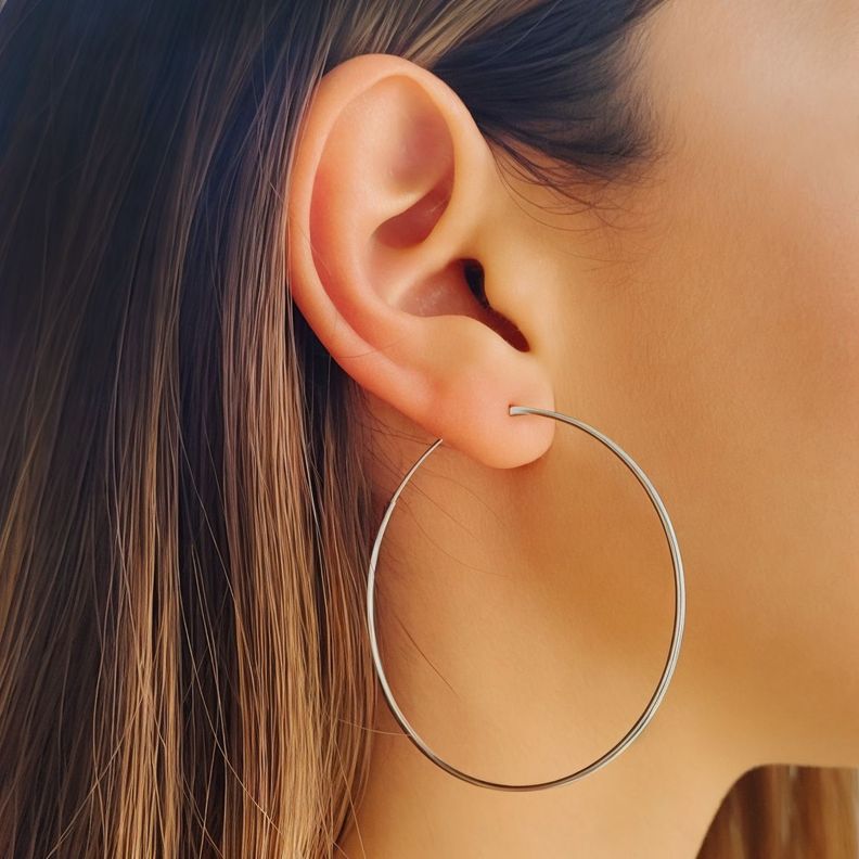 Aros Argollas 55 mm Plata Fina 925-1