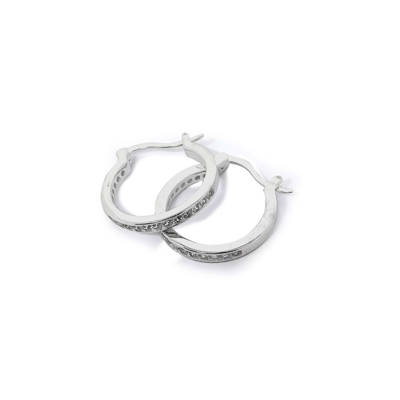 Aros Argollas Circón Plata Fina 925-0