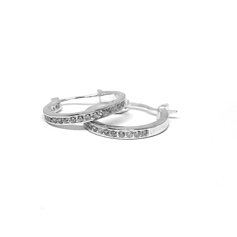 Aros Argollas Circón Plata Fina 925-1