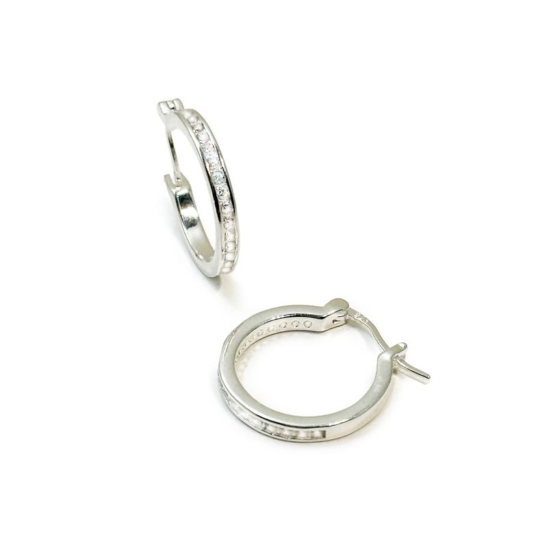 Aros Argollas Circón Plata Fina 925-2