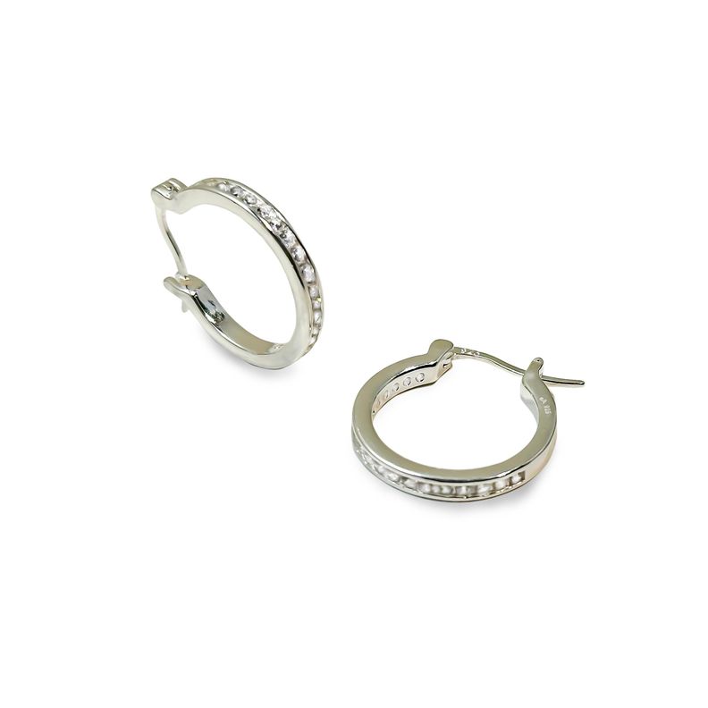 Aros Argollas Circón Plata Fina 925-3