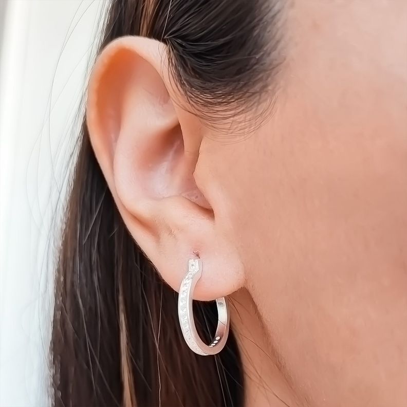 Aros Argollas Circón Plata Fina 925-4