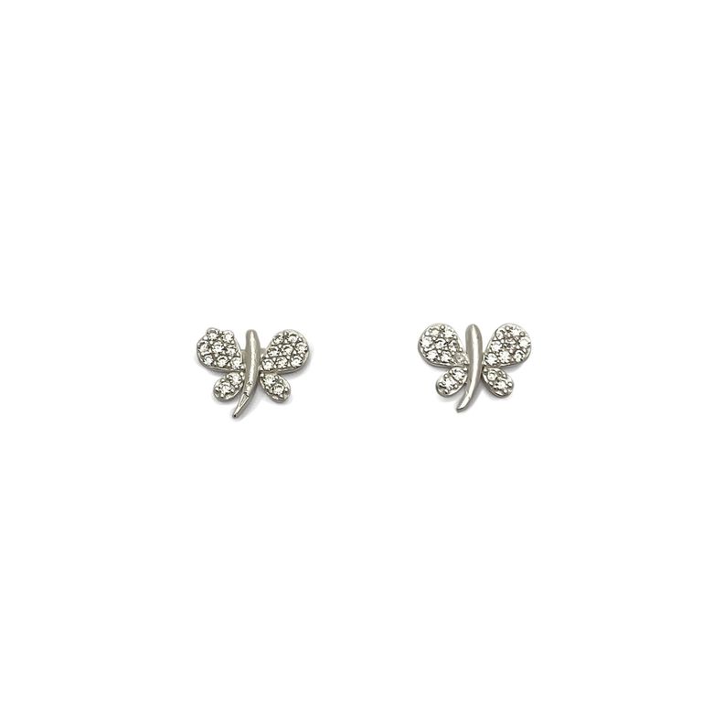 Aros Mariposa Circon Plata Fina 925