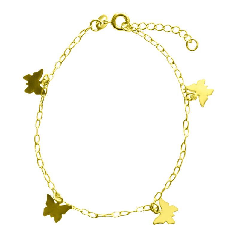 Pulsera 4 Mariposas Enchapada Oro 18K-0
