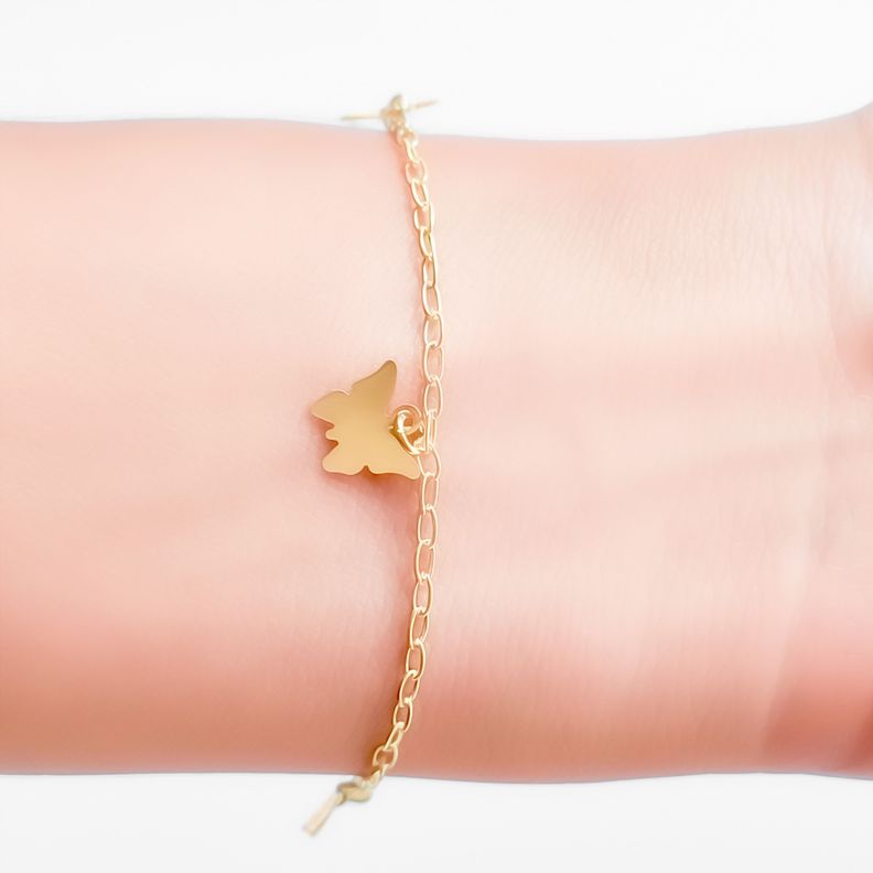 Pulsera 4 Mariposas Enchapada Oro 18K-1