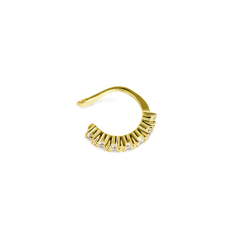 Aro Bidu Medio Cintillo Circón Enchapado Oro 18k-1