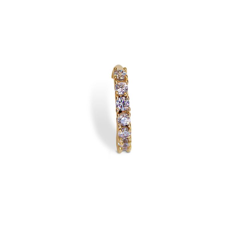 Aro Bidu Medio Cintillo Circón Enchapado Oro 18k-2