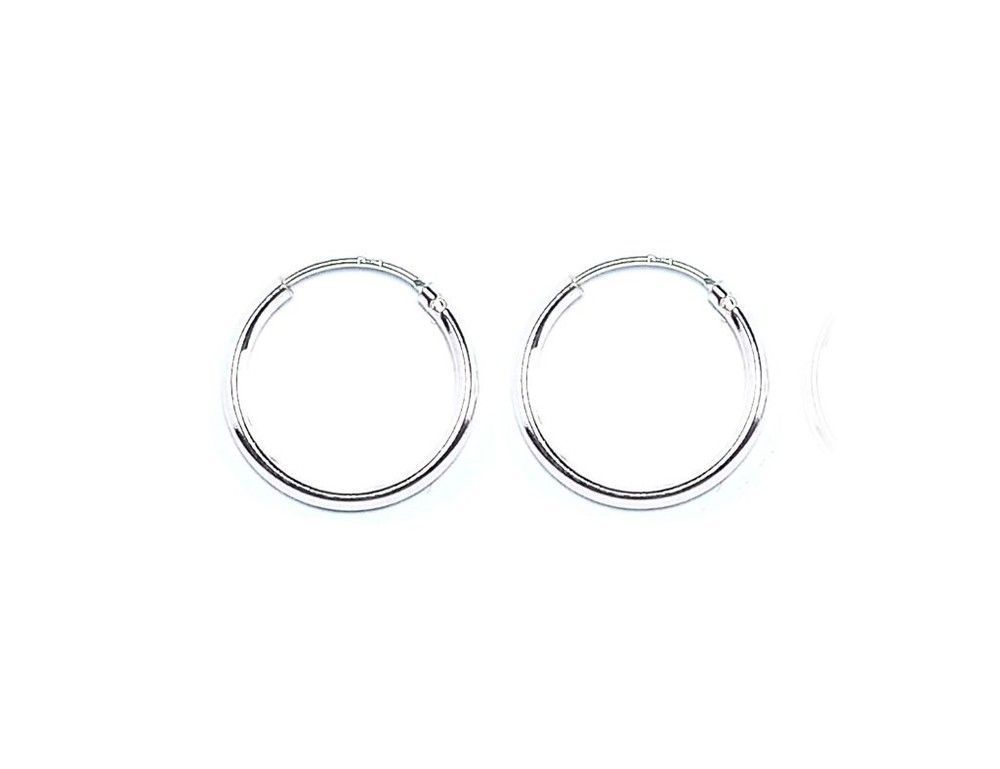 Aros Argollas 16mm Plata Fina 925-0