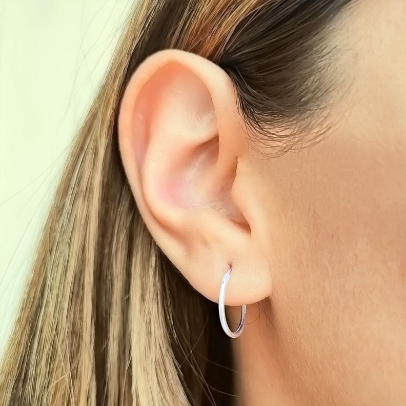 Aros Argollas 16mm Plata Fina 925-3