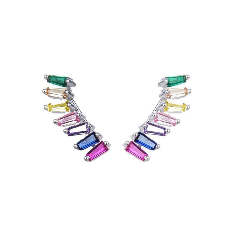 Aros Trepador Circones Colores Plata Fina 925-0