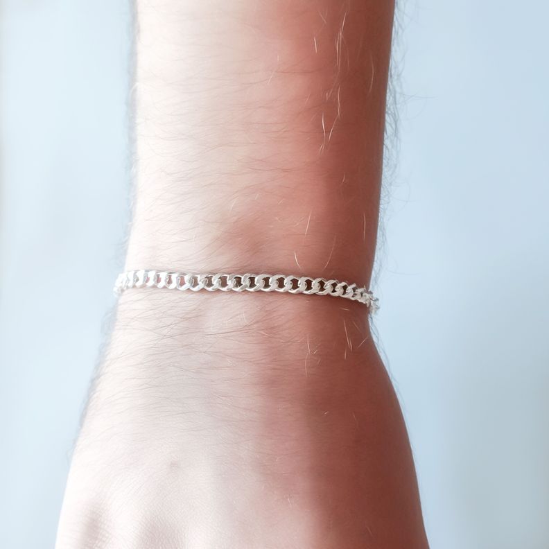 Pulsera Grumet Hombre Plata Fina 925-3
