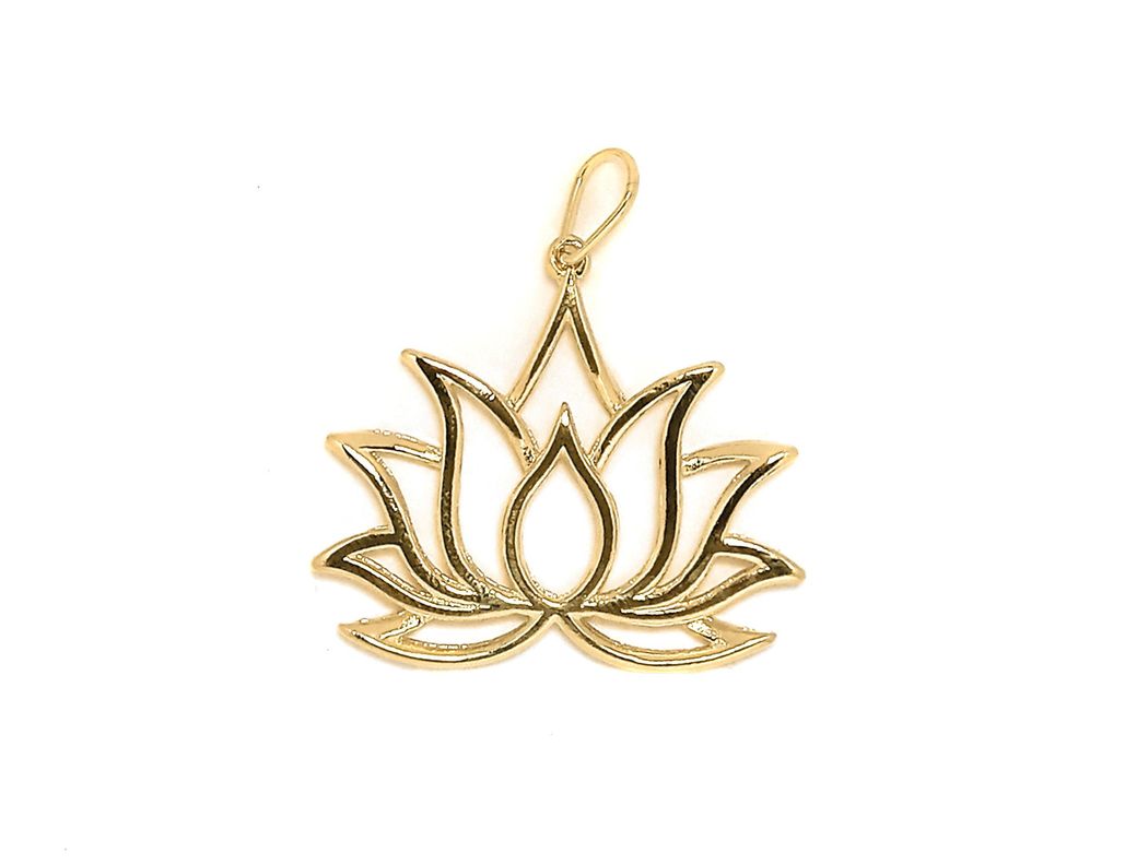 Colgante Flor De Loto Enchapado Oro 18K Dorado