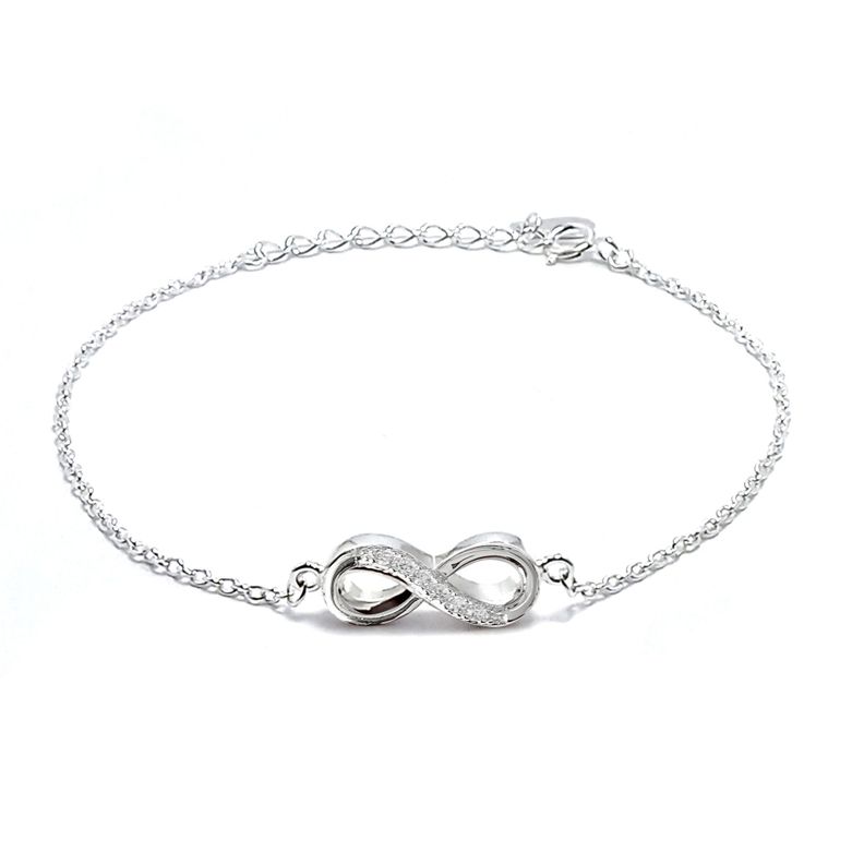Pulsera Infinito Circón Plata Fina 925-0