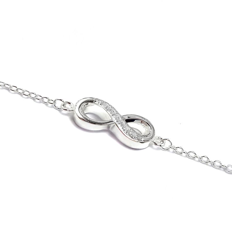Pulsera Infinito Circón Plata Fina 925-1