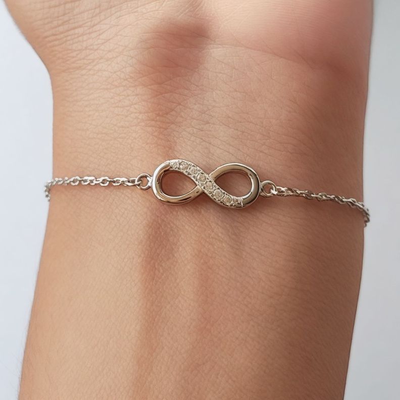 Pulsera Infinito Circón Plata Fina 925-2