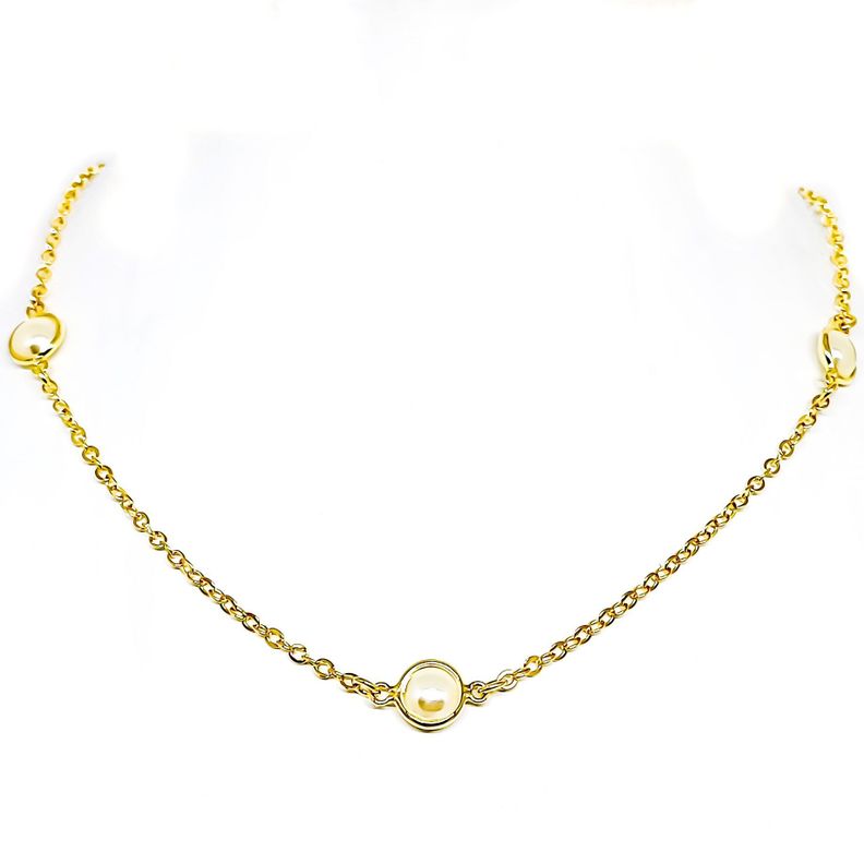 Collar 4 Perla Enchapado Oro 18K-1