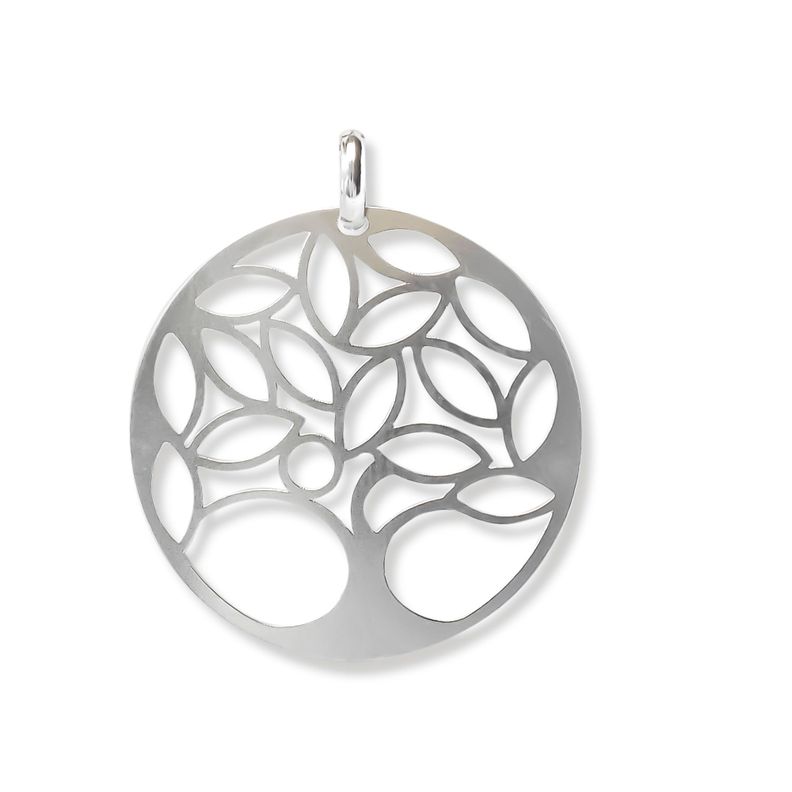 Colgante Medalla Arbol De La Vida Calado Plata Fina 925